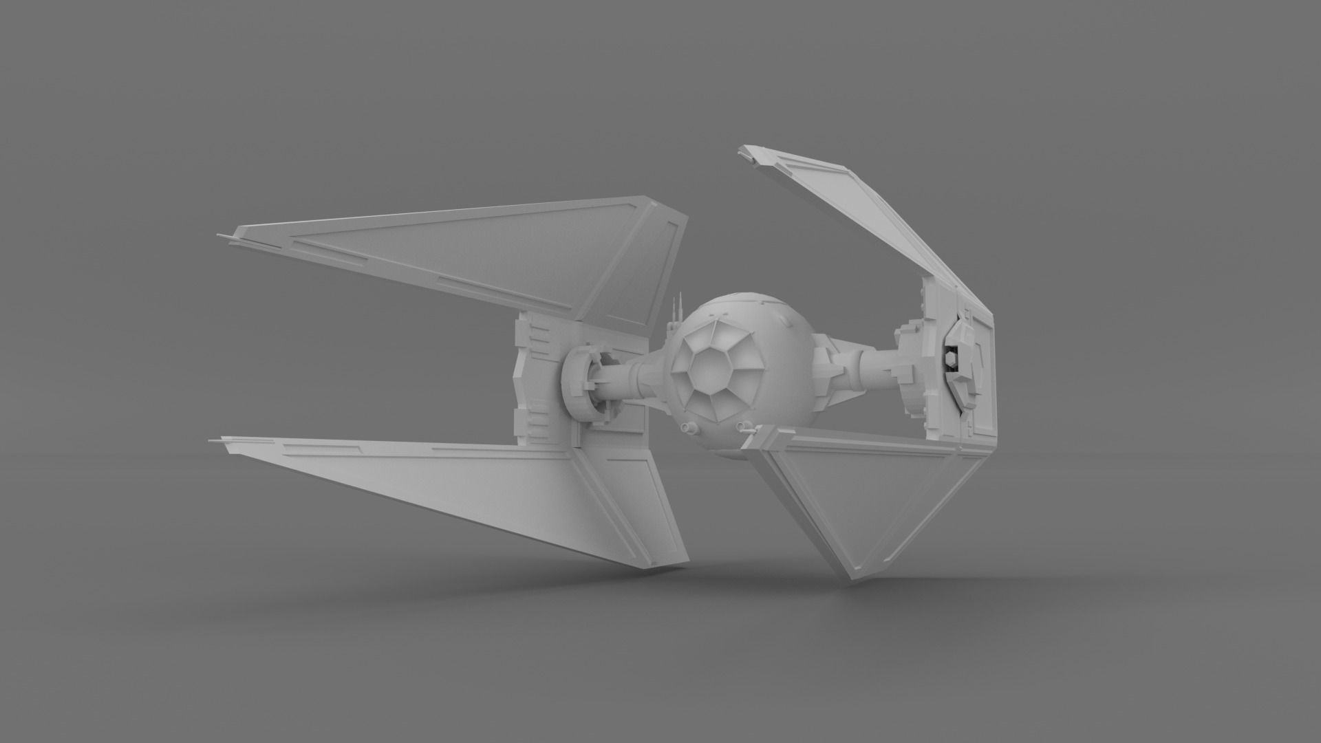 First Order TIE Interceptor Low-poly 3D model_3