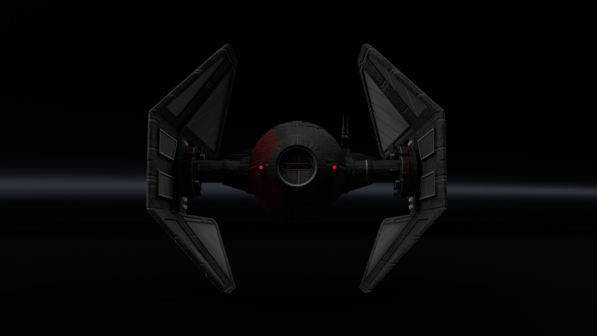 First Order TIE Interceptor Low-poly 3D model_4