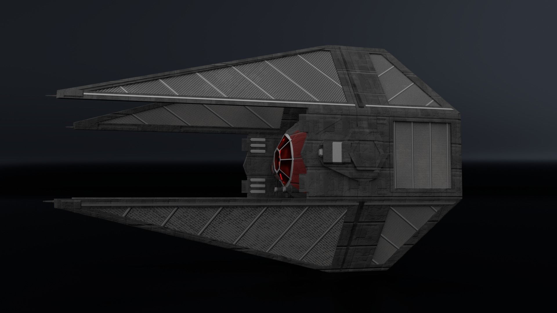 First Order TIE Interceptor Low-poly 3D model_1