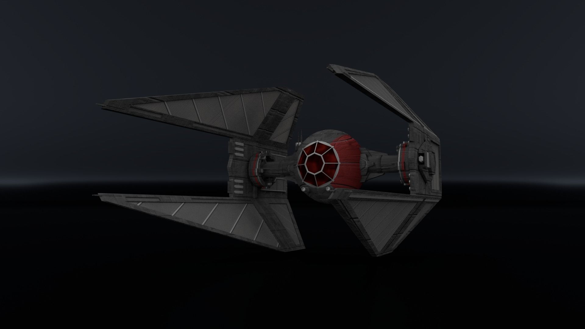 First Order TIE Interceptor Low-poly 3D model_2