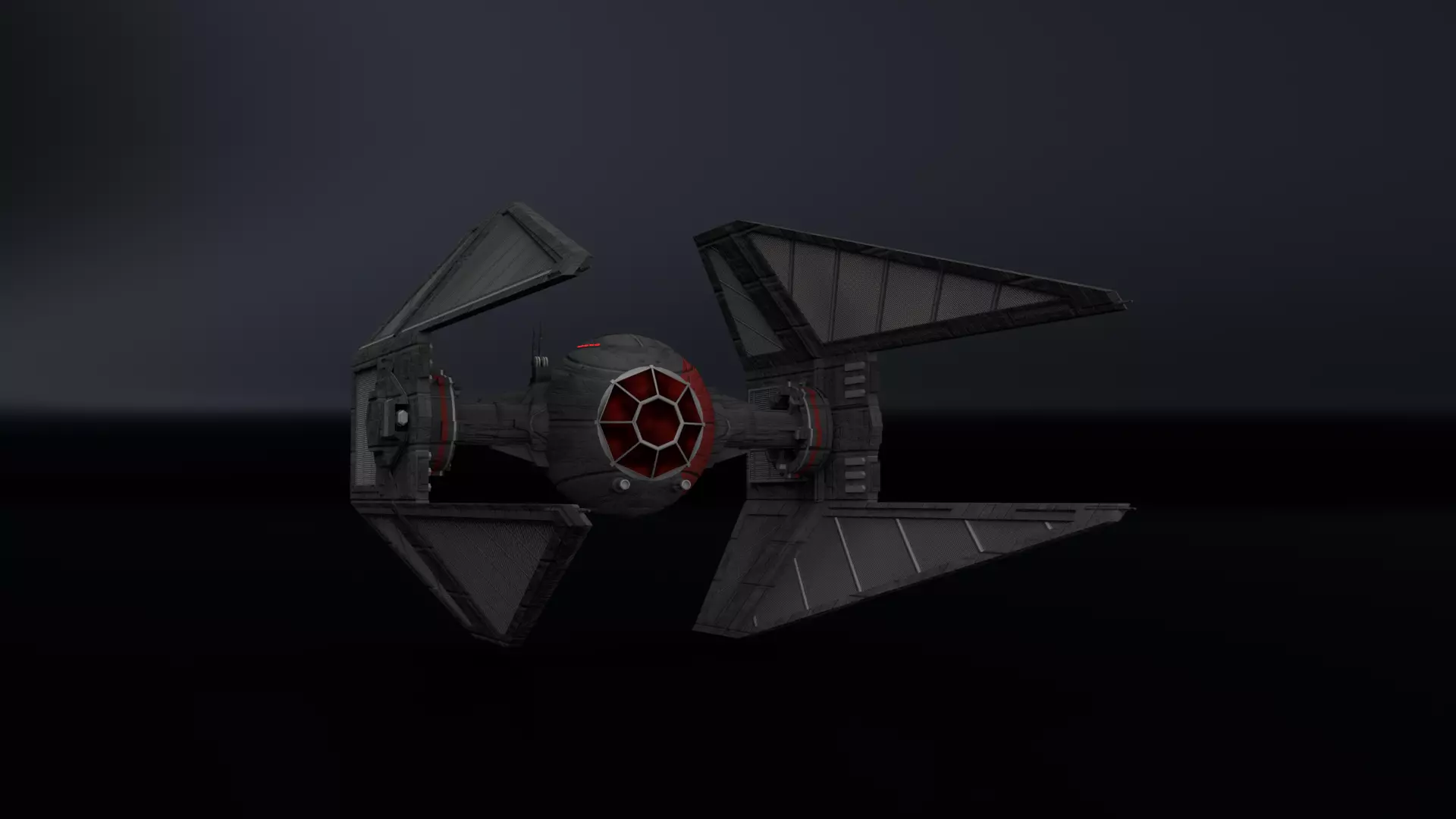 First Order TIE Interceptor Low-poly 3D model_0