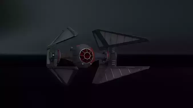 First Order TIE Interceptor Low-poly 3D model