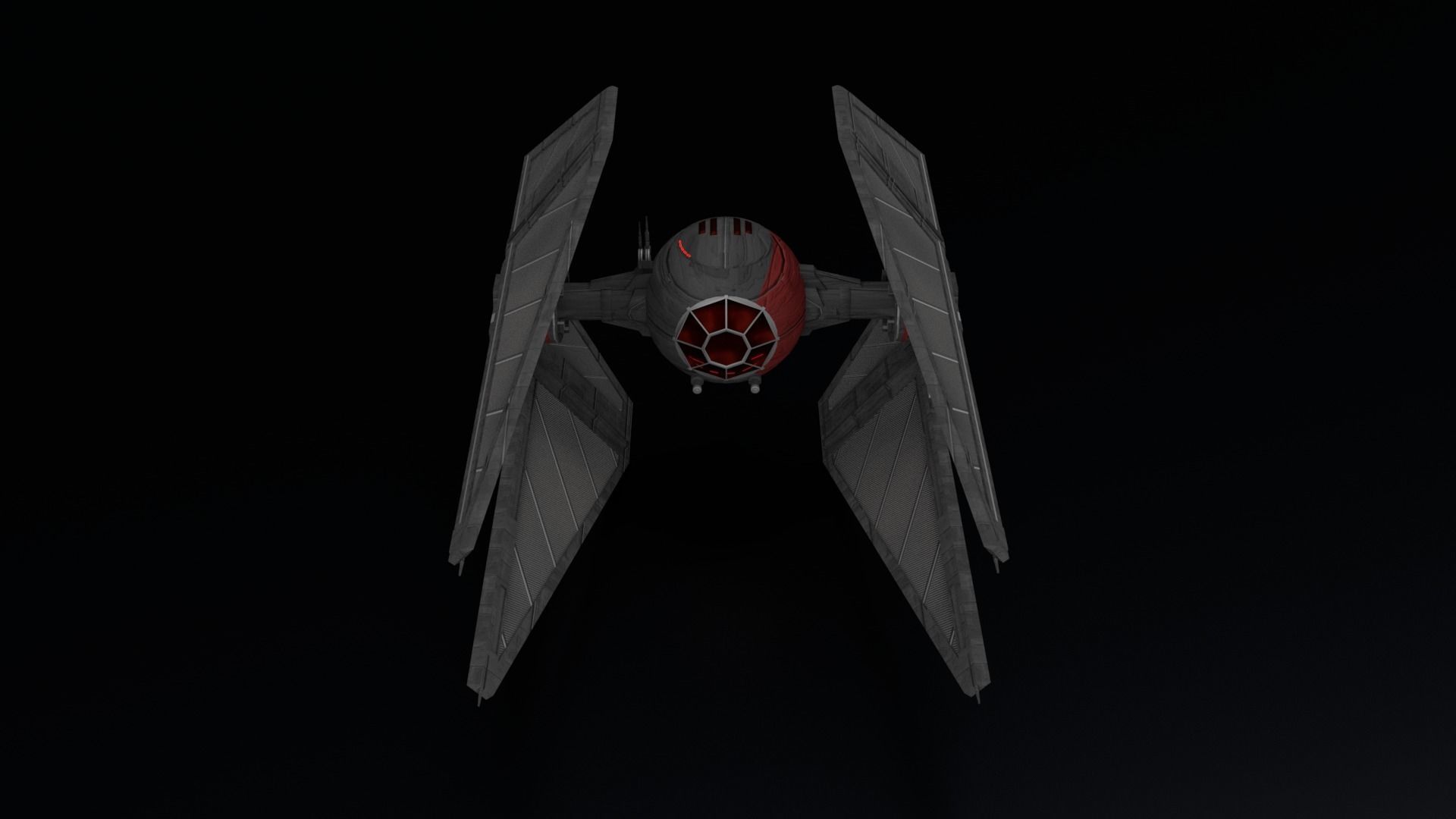 First Order TIE Interceptor Low-poly 3D model_5