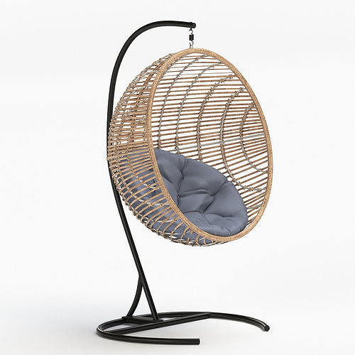 Belham Living Resin Wicker Chair 3D model 2