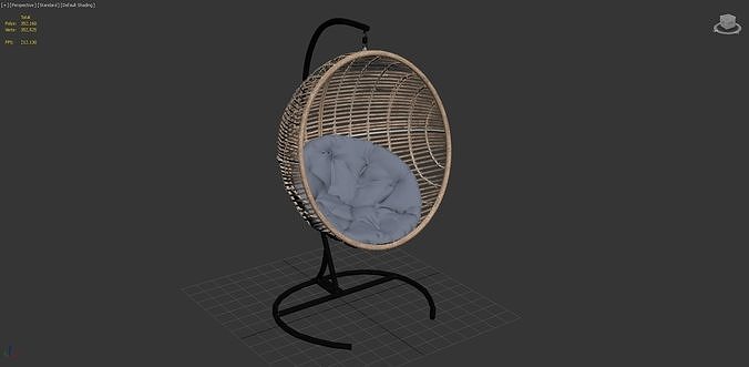 Belham Living Resin Wicker Chair 3D model 6