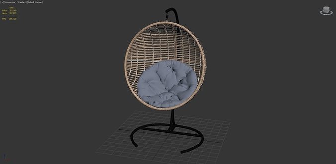 Belham Living Resin Wicker Chair 3D model 7