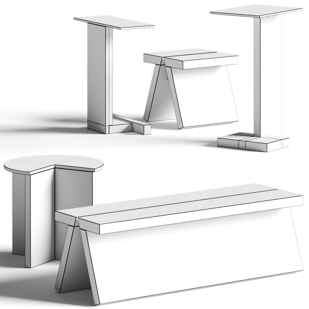 Fogia Supersolid Coffee and Sied Tables 3D model_1