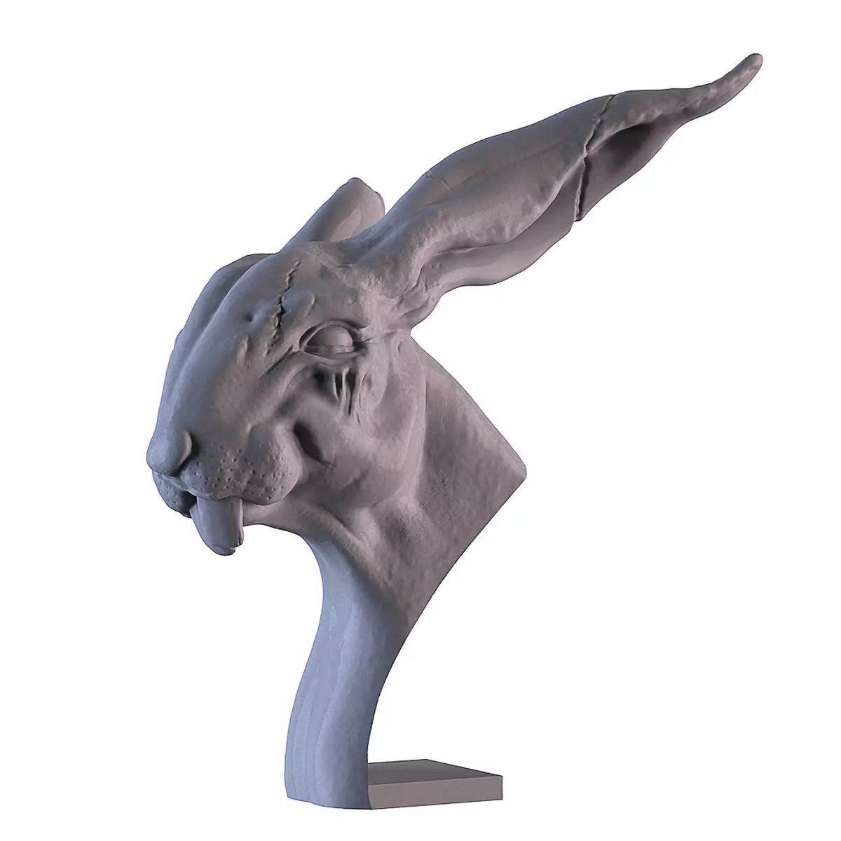 Rabbit sculpture of bird with wings 3D print model