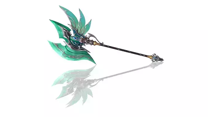 Elven Axe Low-poly 3D model