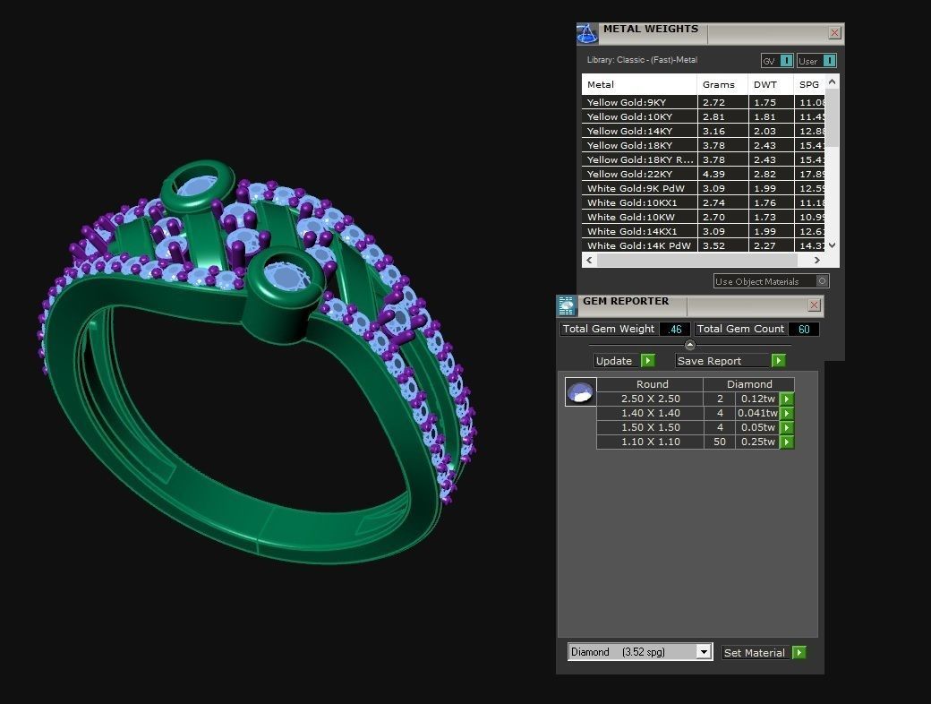 Diamond Jewelry Ring 3D print model_4