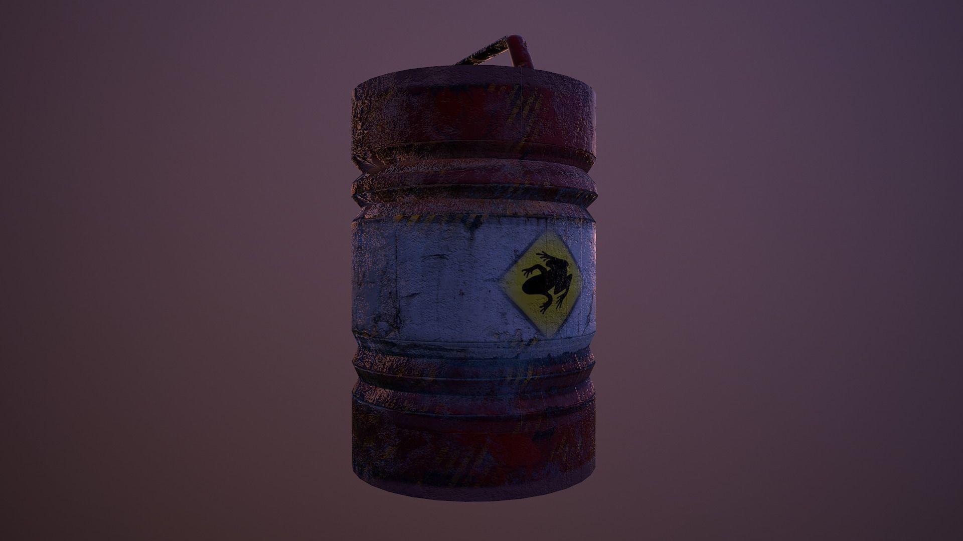 Toxic Barrel Low-poly 3D model_3
