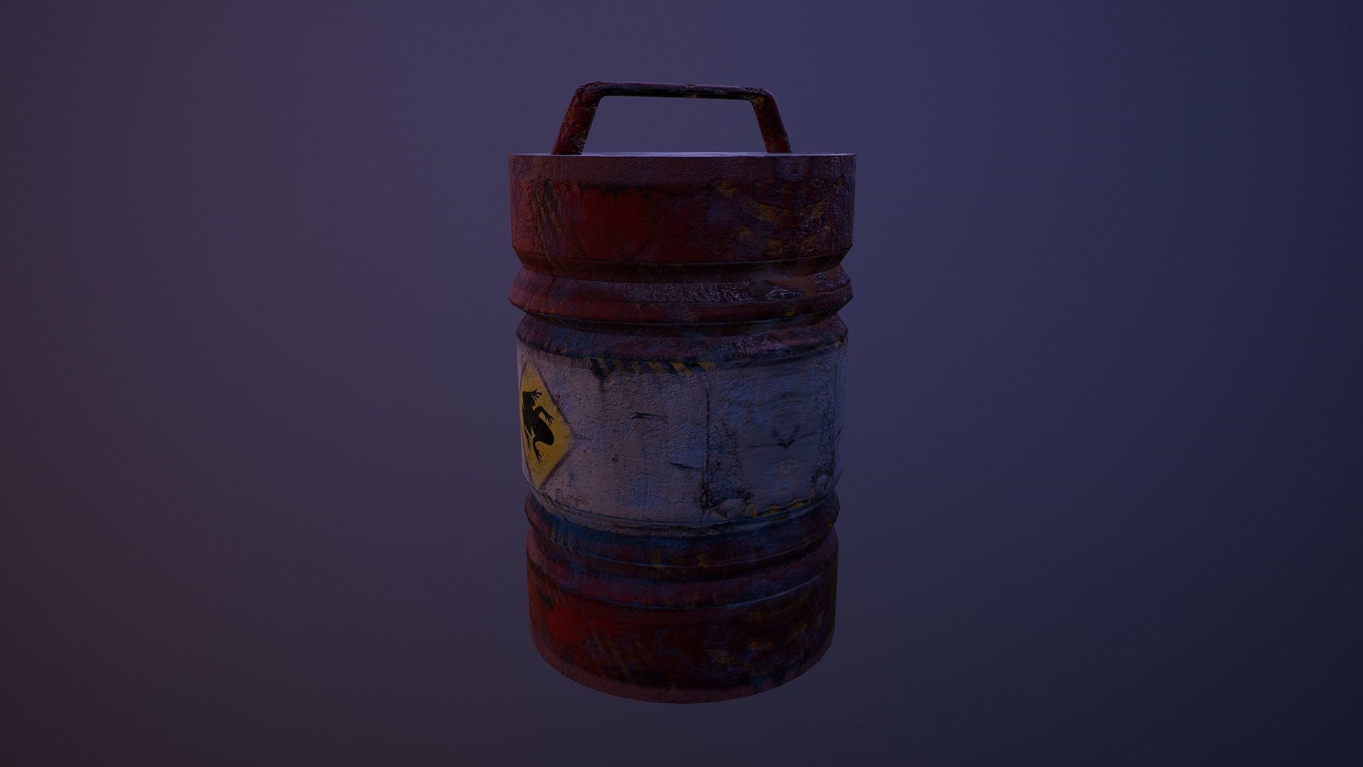 Toxic Barrel Low-poly 3D model_7