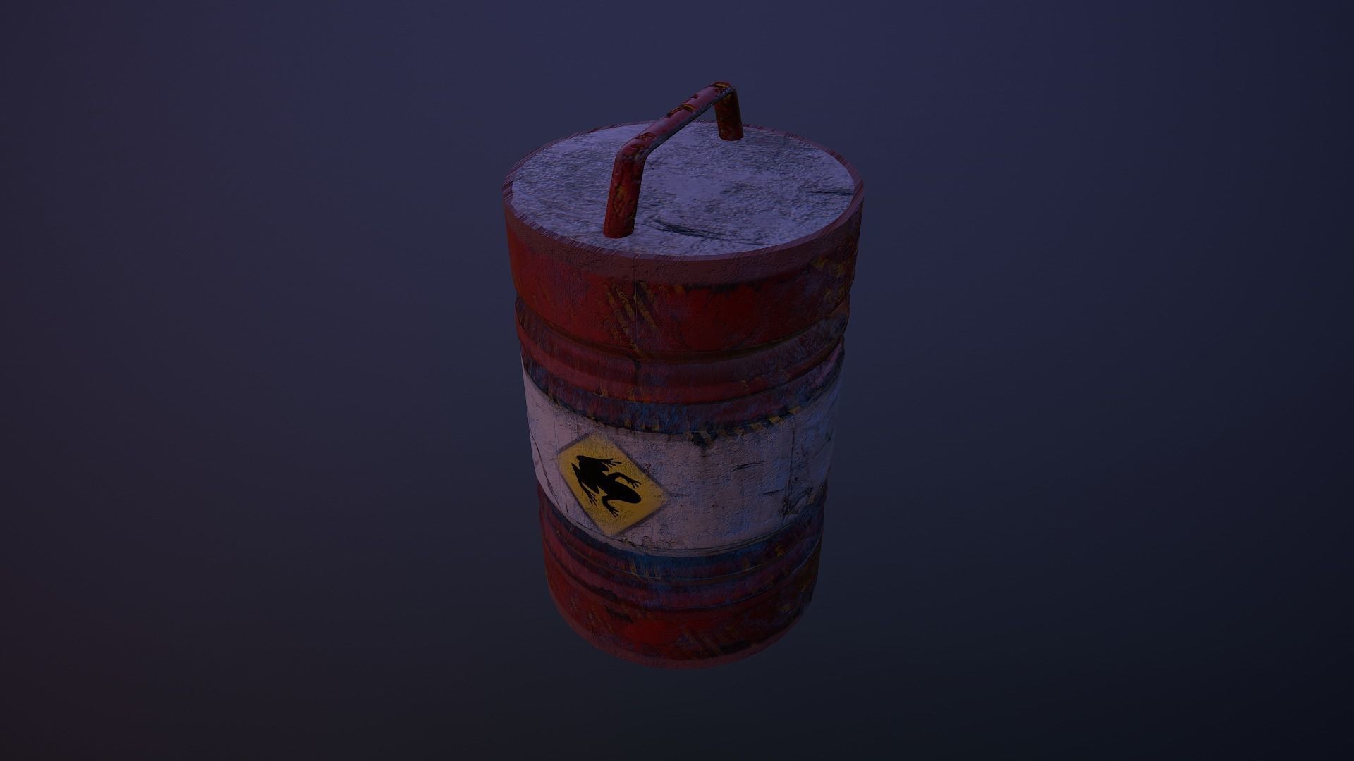 Toxic Barrel Low-poly 3D model_4