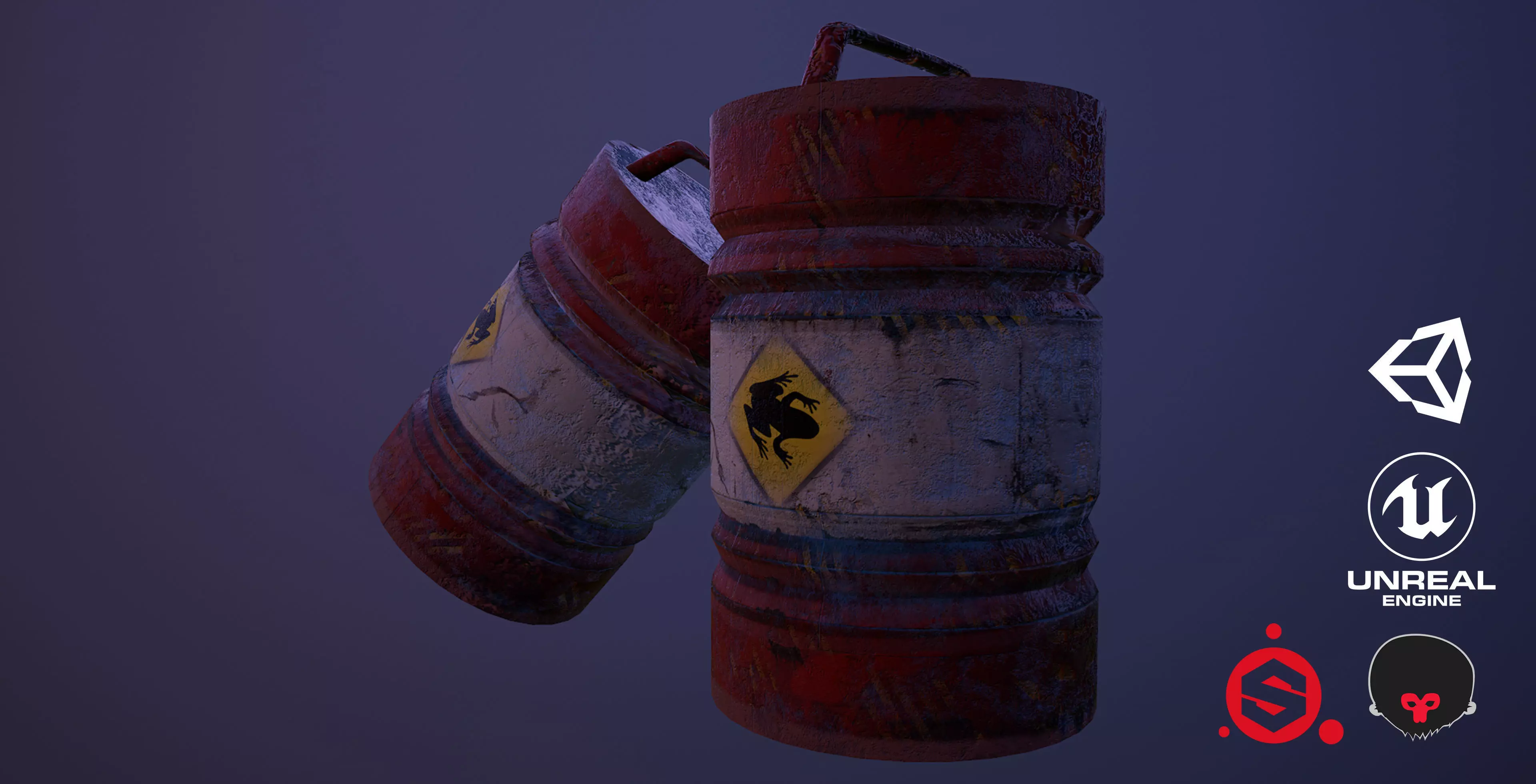 Toxic Barrel Low-poly 3D model_0