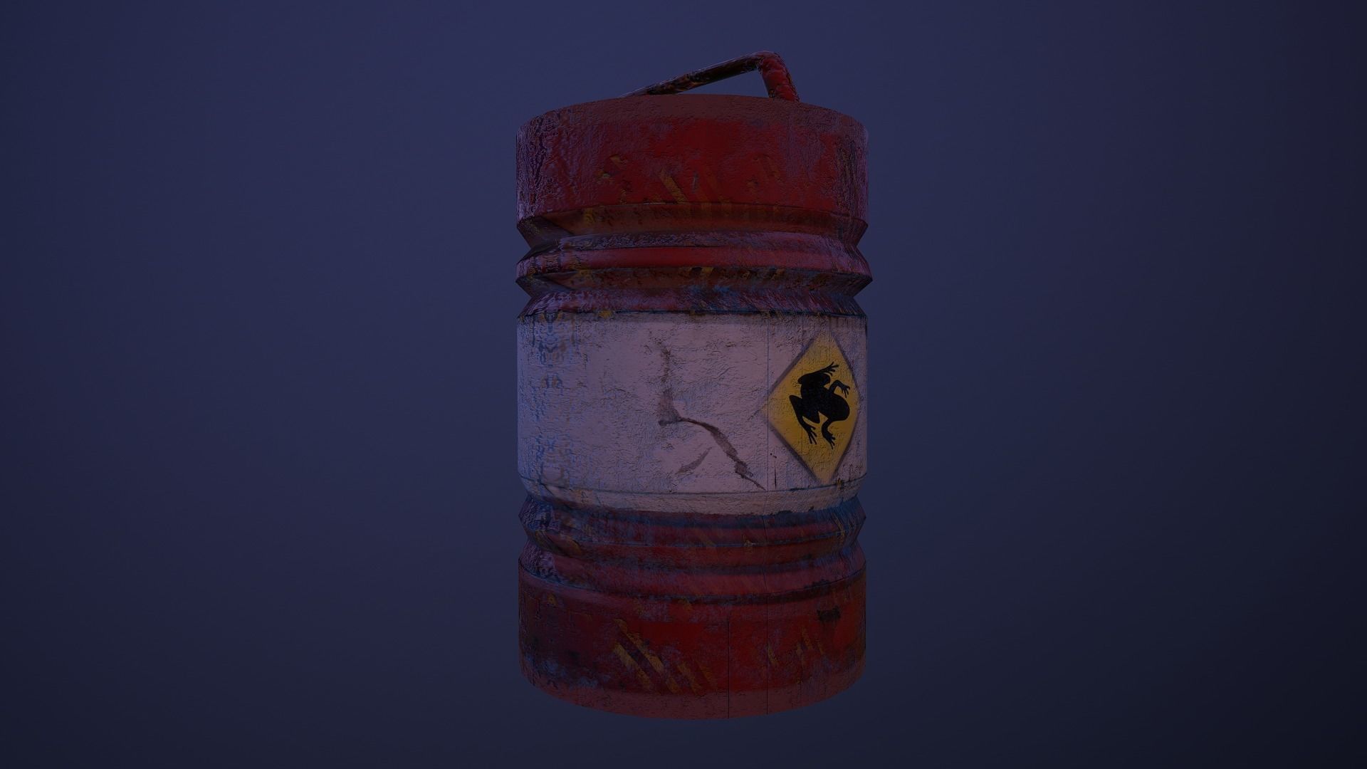 Toxic Barrel Low-poly 3D model_5