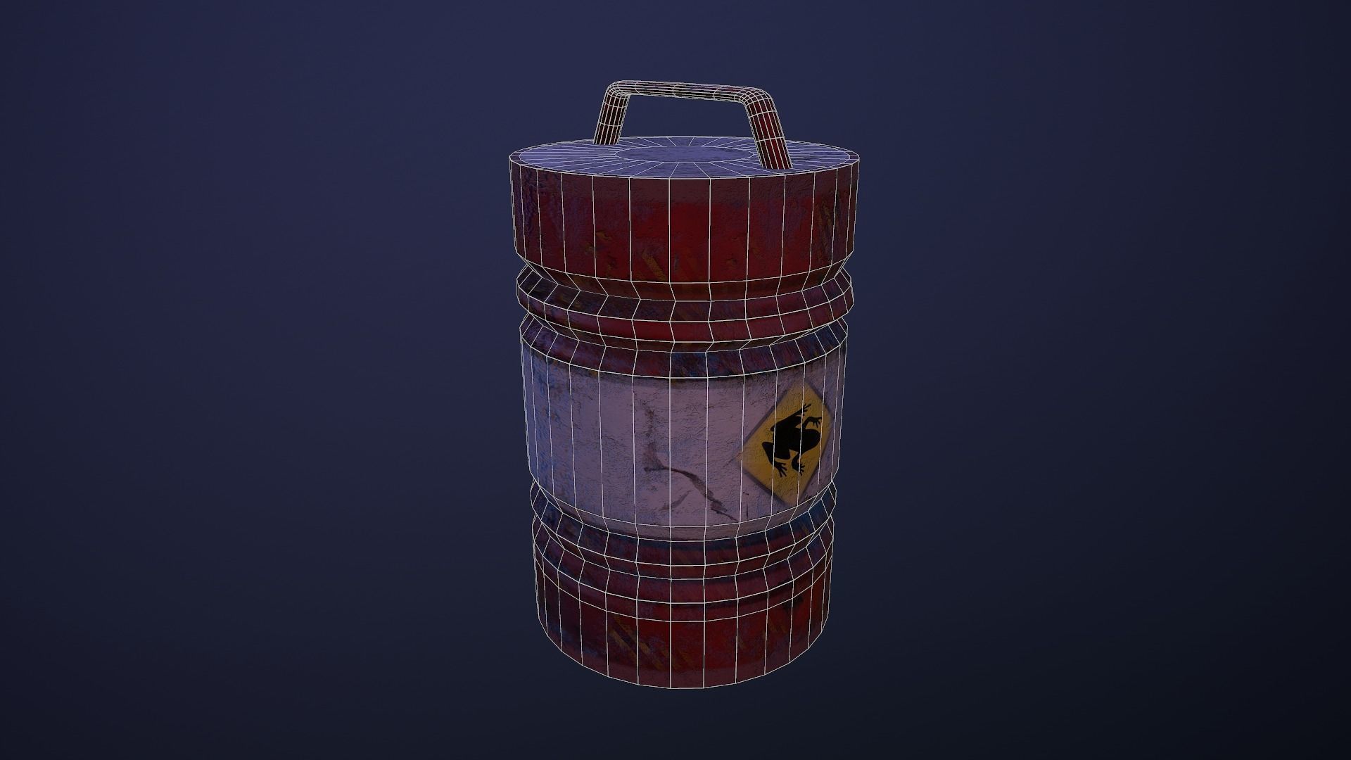 Toxic Barrel Low-poly 3D model_8