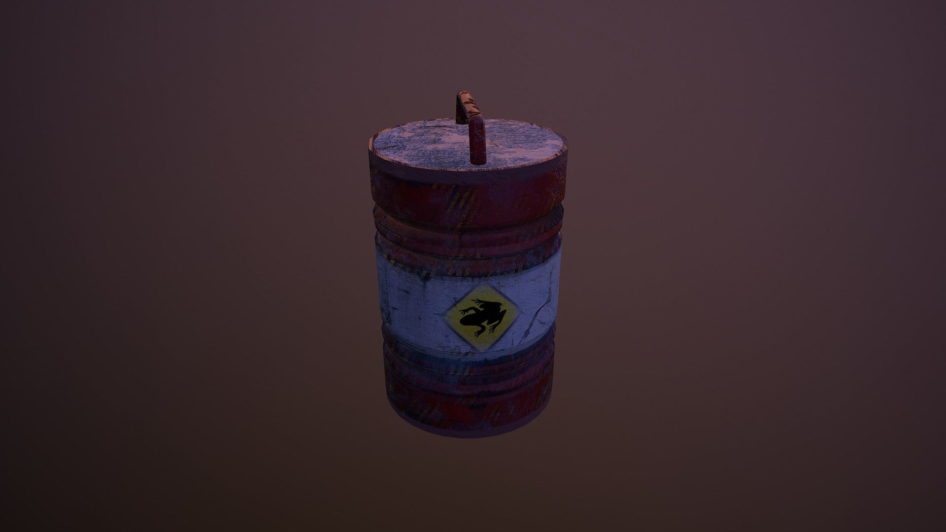 Toxic Barrel Low-poly 3D model_6
