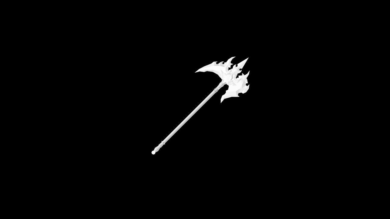 Flame Axe Low-poly 3D model_3