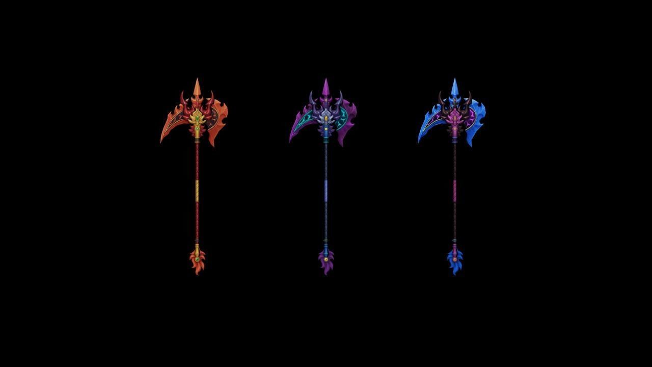 Flame Axe Low-poly 3D model_4