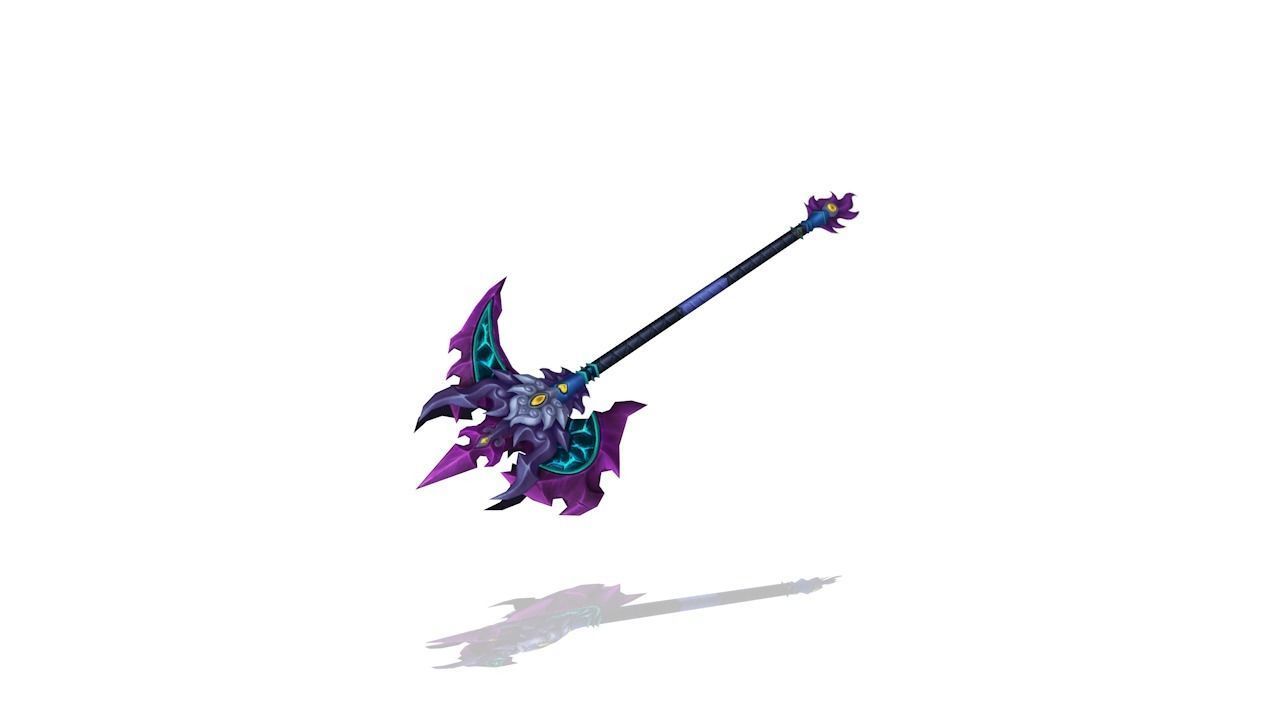 Flame Axe Low-poly 3D model_1