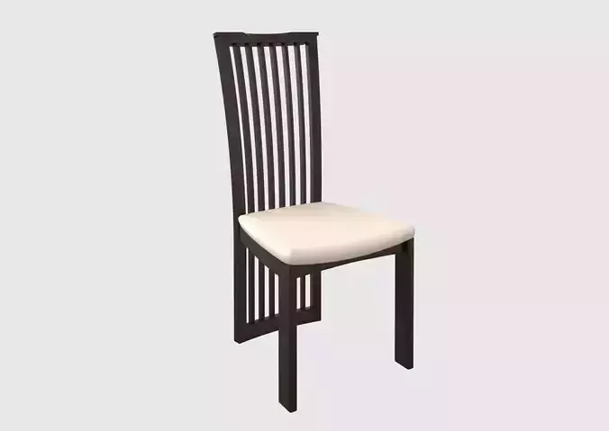 Dark wood high back dining chair