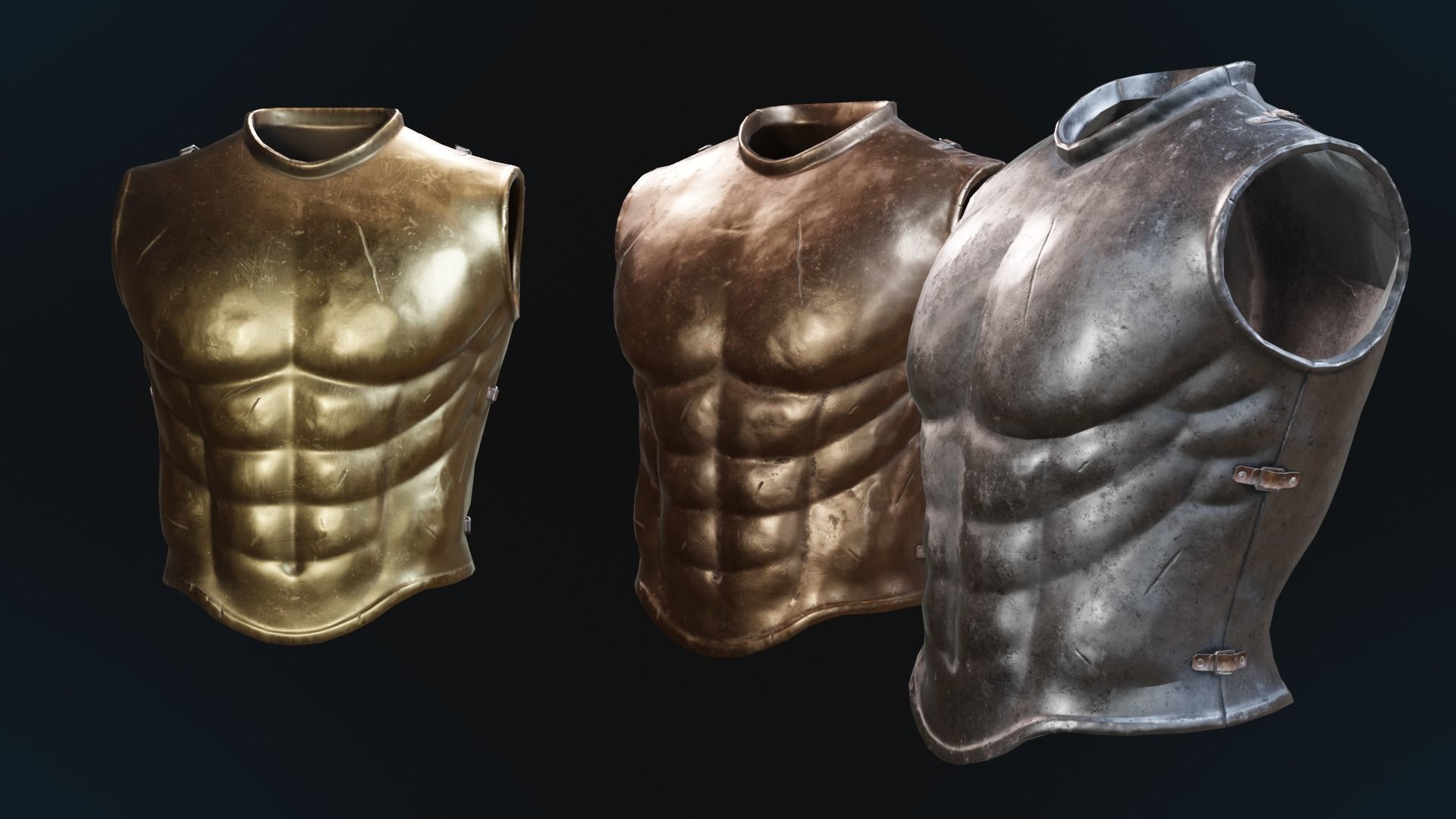 Greek armor Low-poly 3D model_4