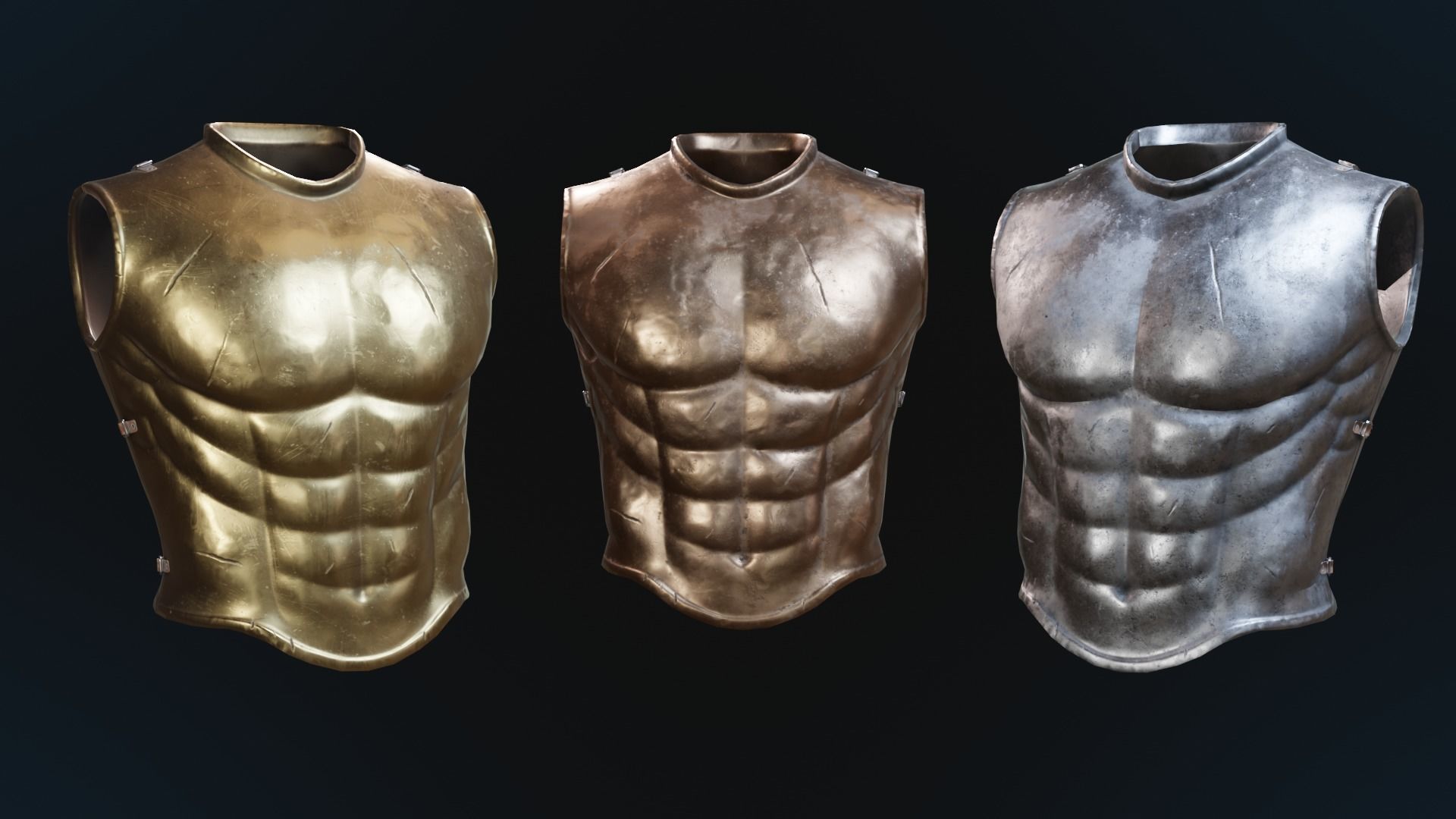 Greek armor Low-poly 3D model_3