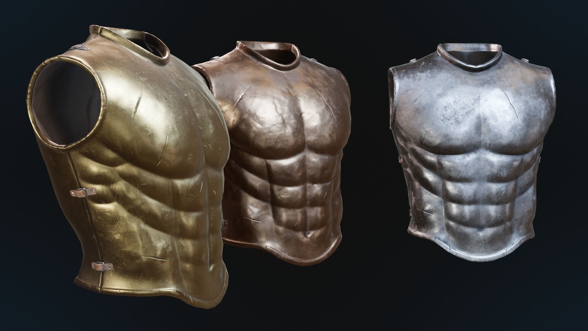 Greek armor Low-poly 3D model_2
