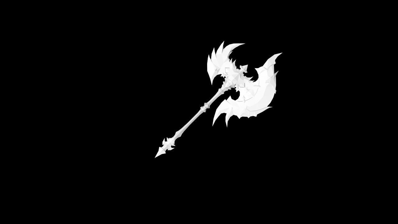 King Axe Low-poly 3D model_3