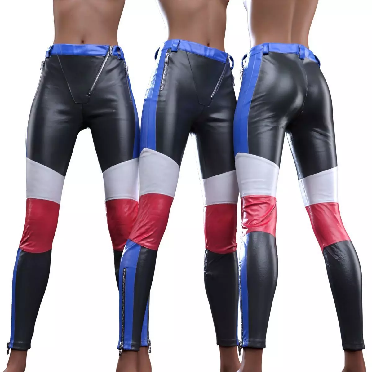 French Leather Trousers 3D model_0