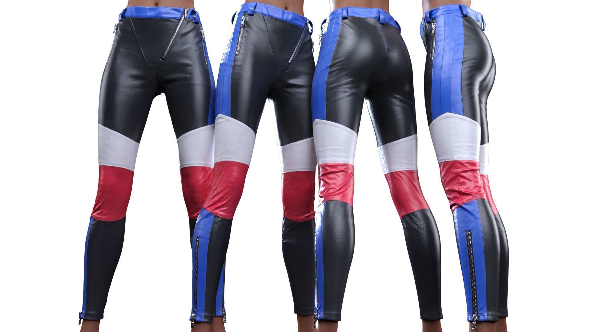 French Leather Trousers 3D model_1