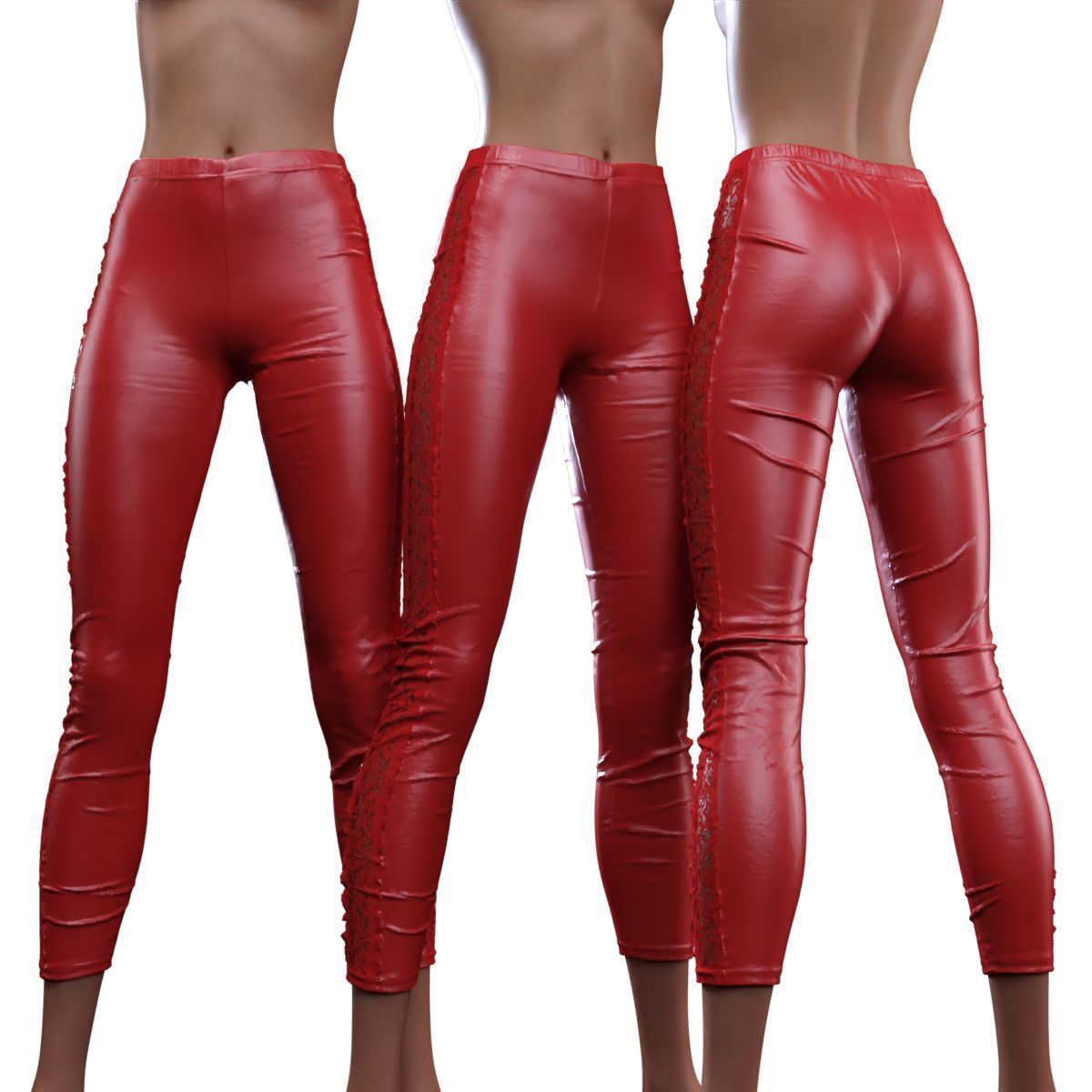 Flower Sides Laced Leggings 3D model_13