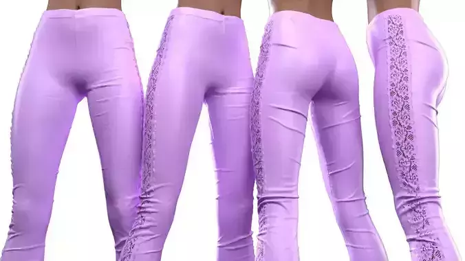Flower Sides Laced Leggings 3D model