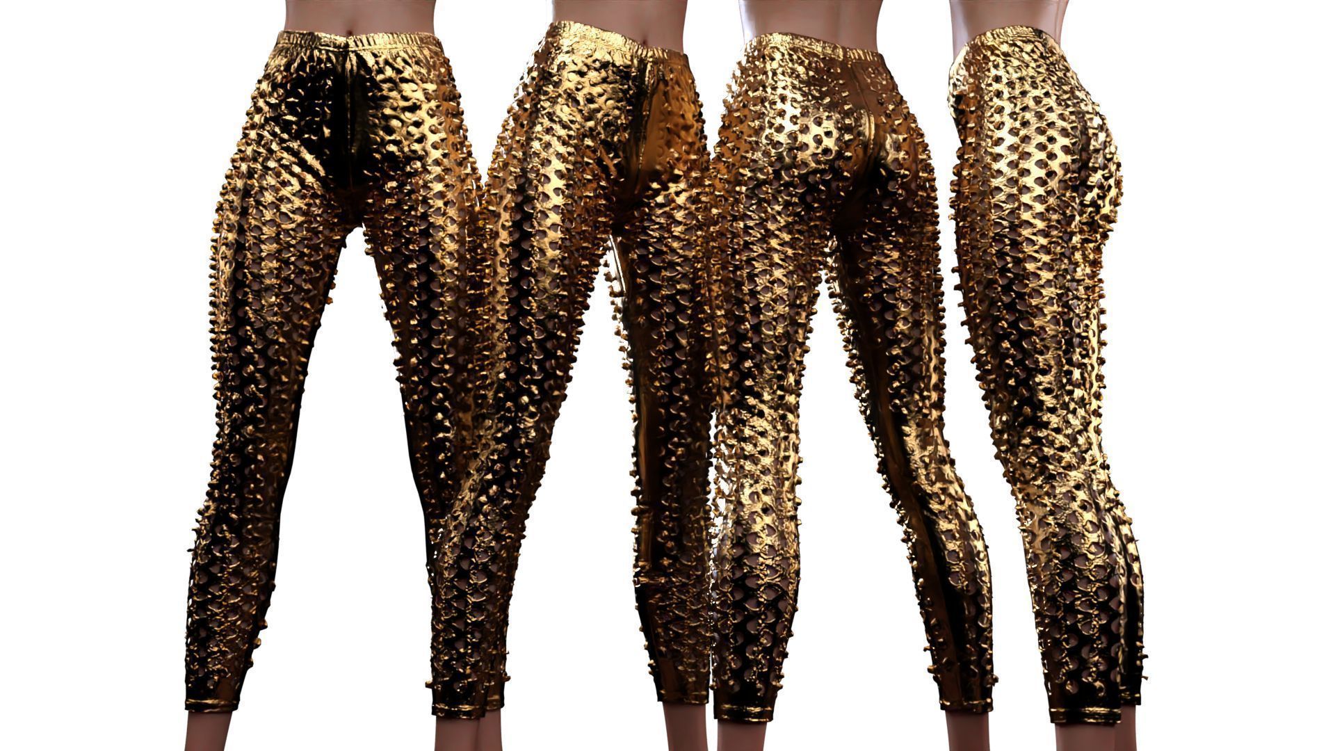 Flared Hole Leggings 3D model_1