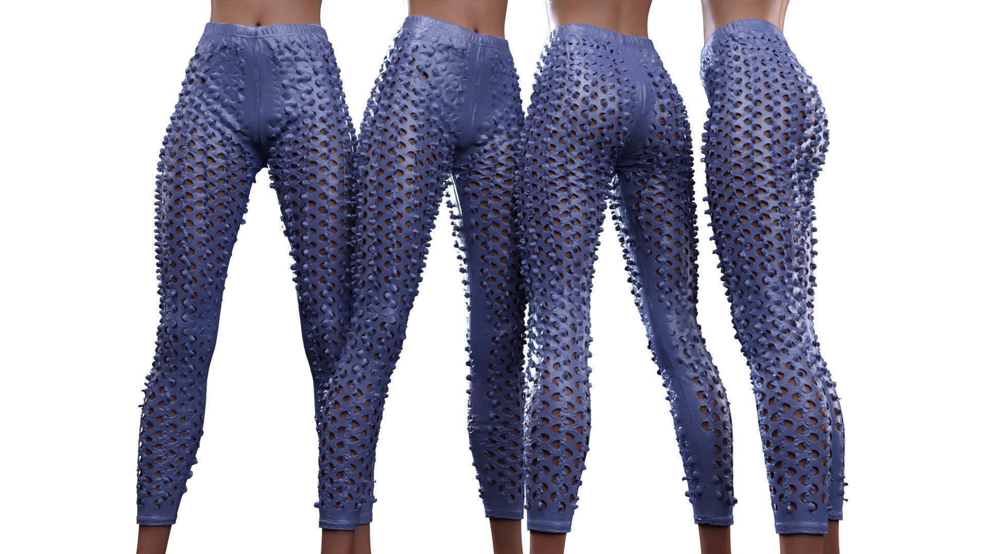 Flared Hole Leggings 3D model_16