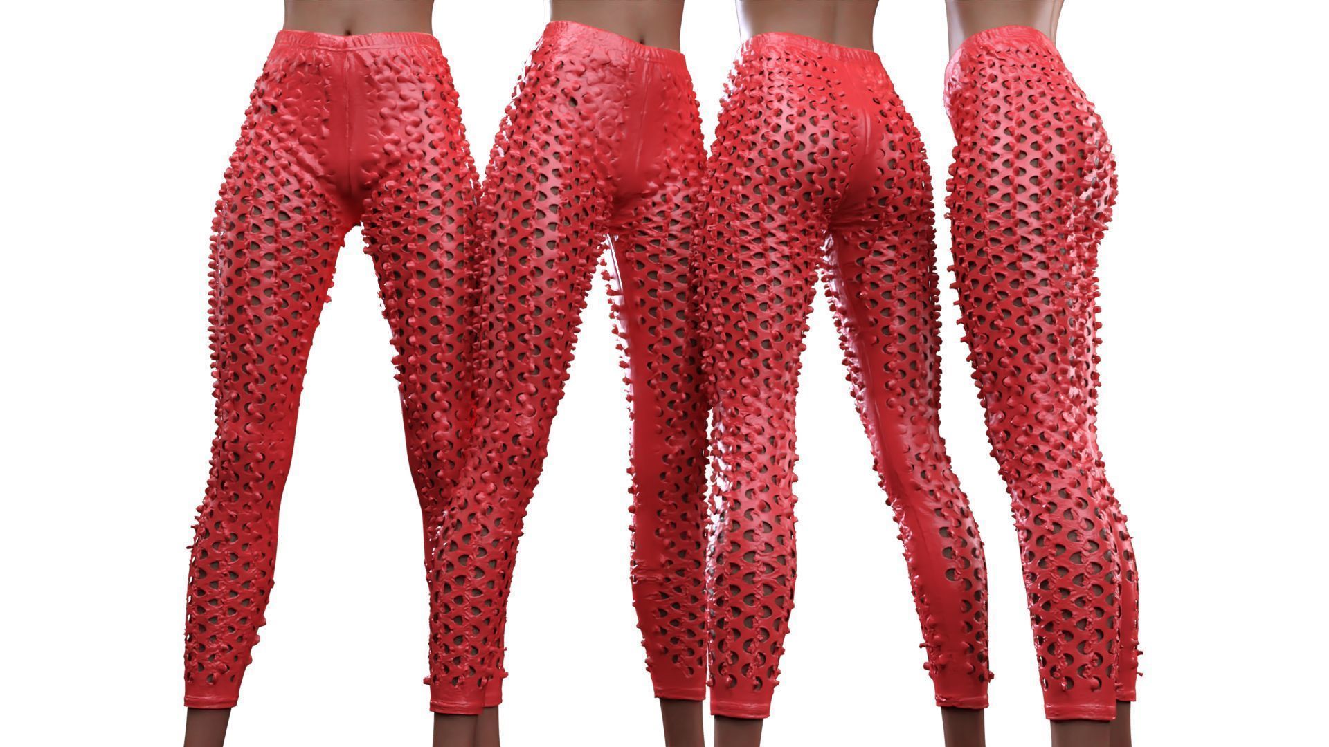 Flared Hole Leggings 3D model_15