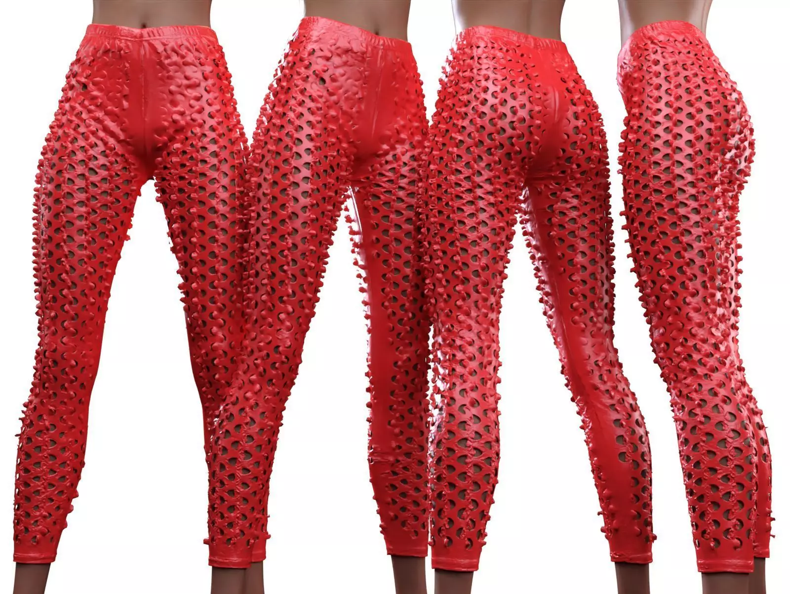 Flared Hole Leggings 3D model_0