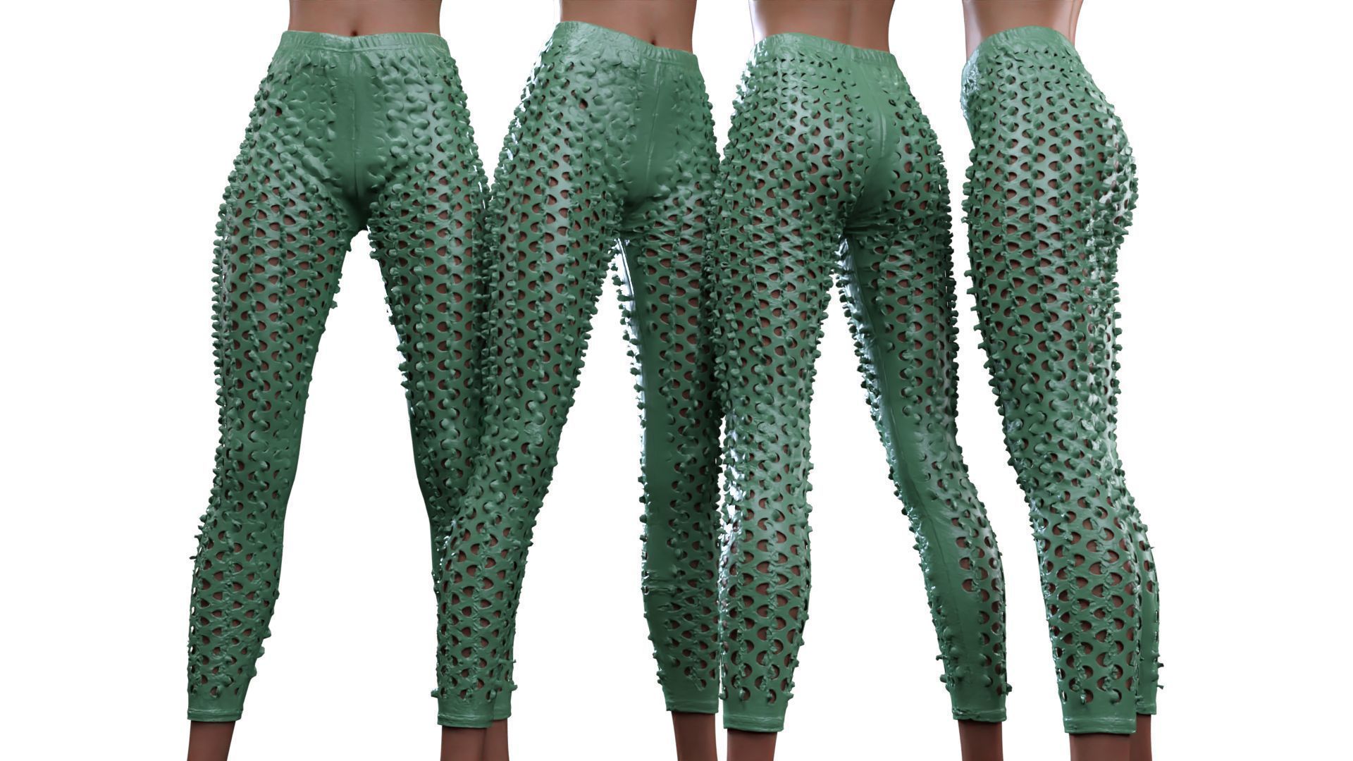 Flared Hole Leggings 3D model_17