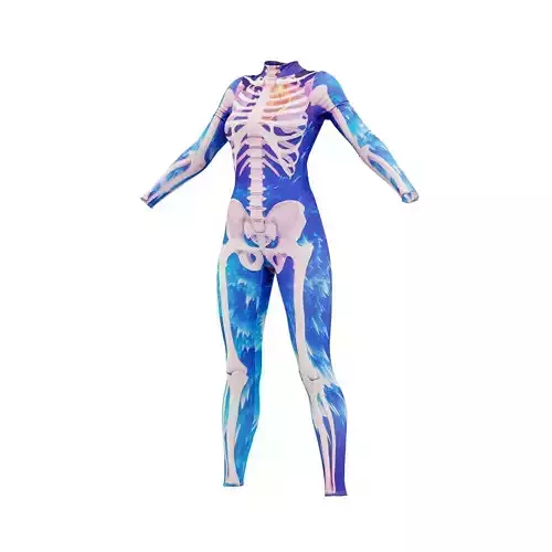 Flaming Heart Skeleton Catsuit
