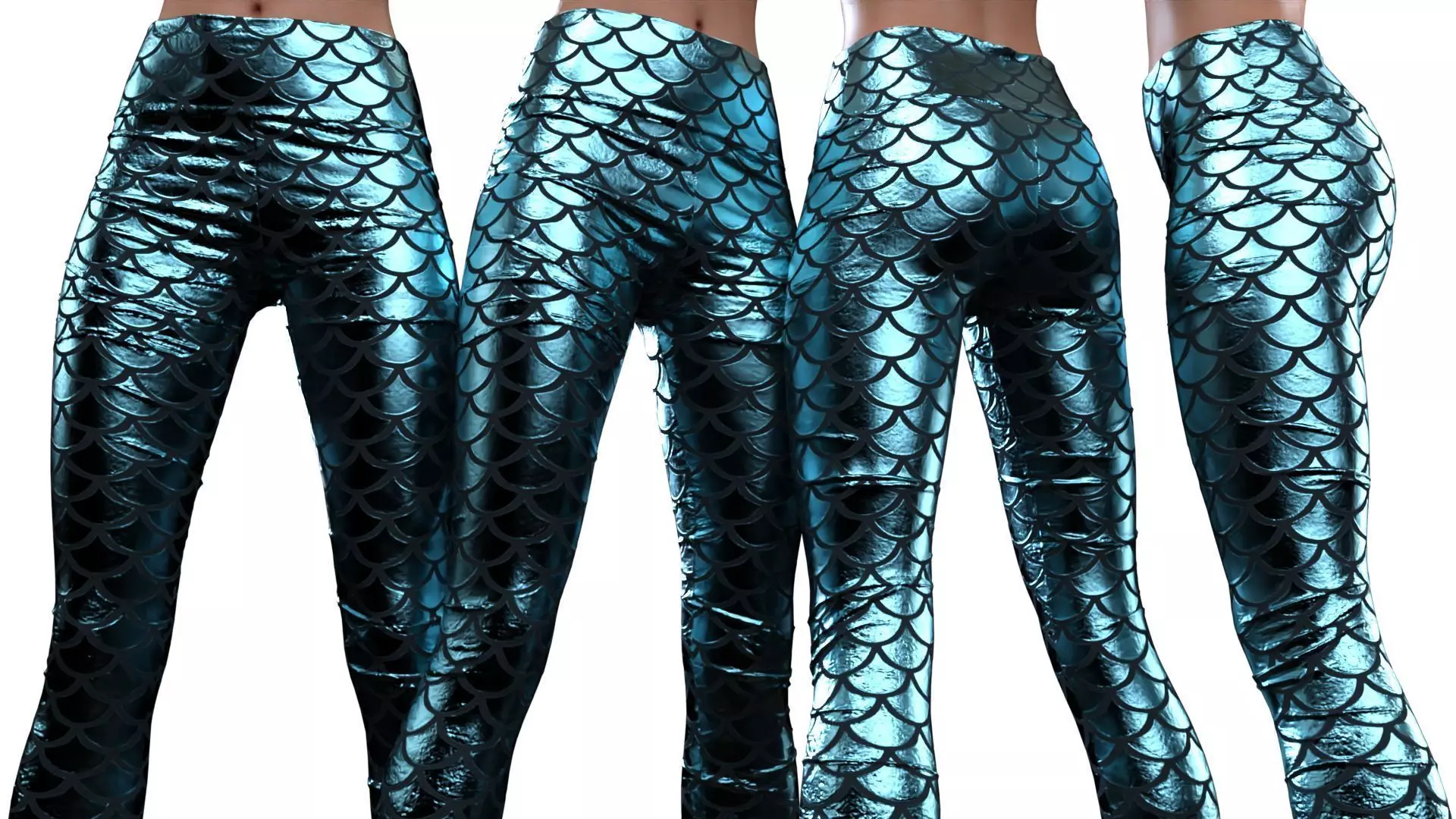 Fish Scale Leggings 3D model_0