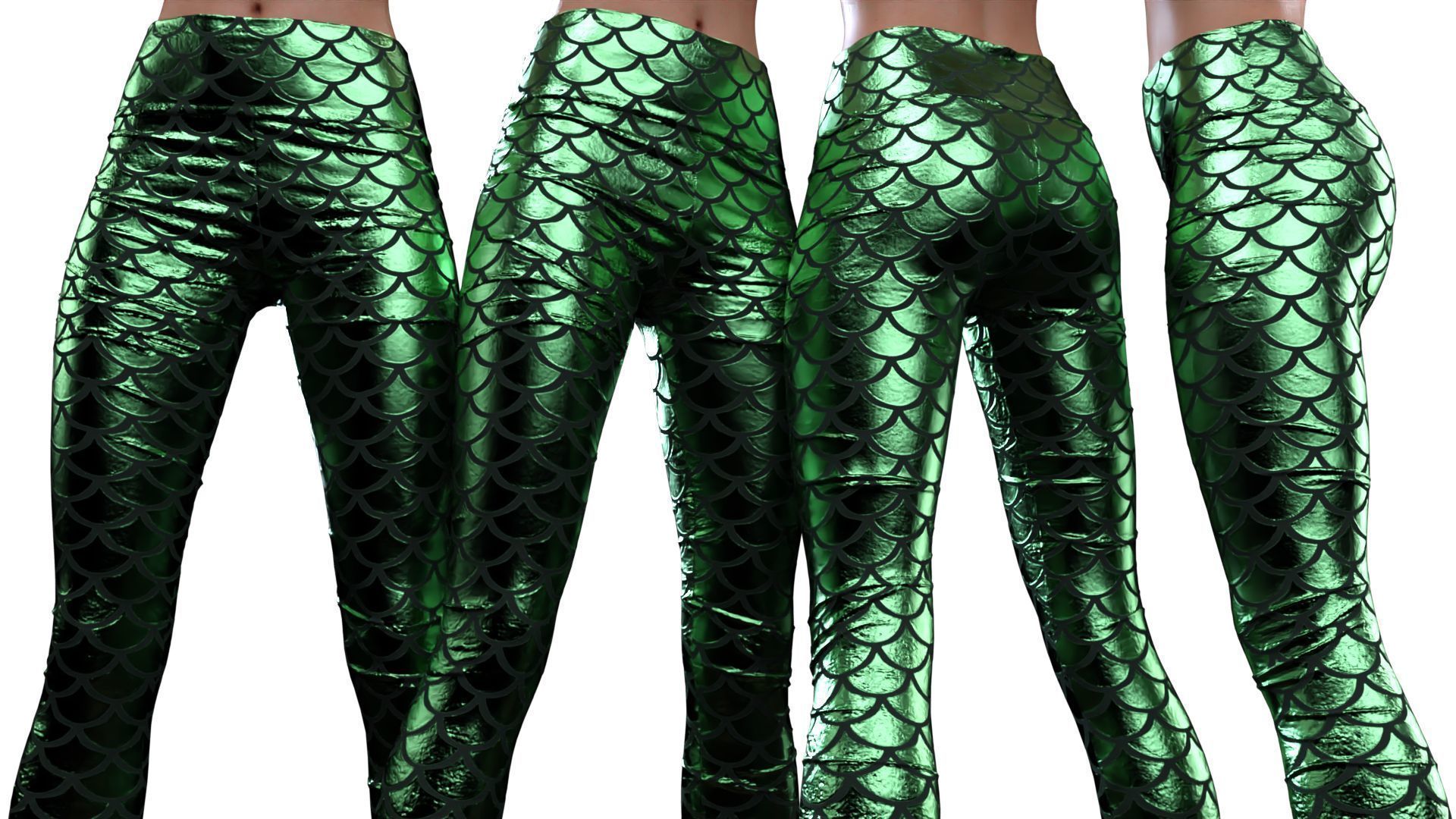 Fish Scale Leggings 3D model_17