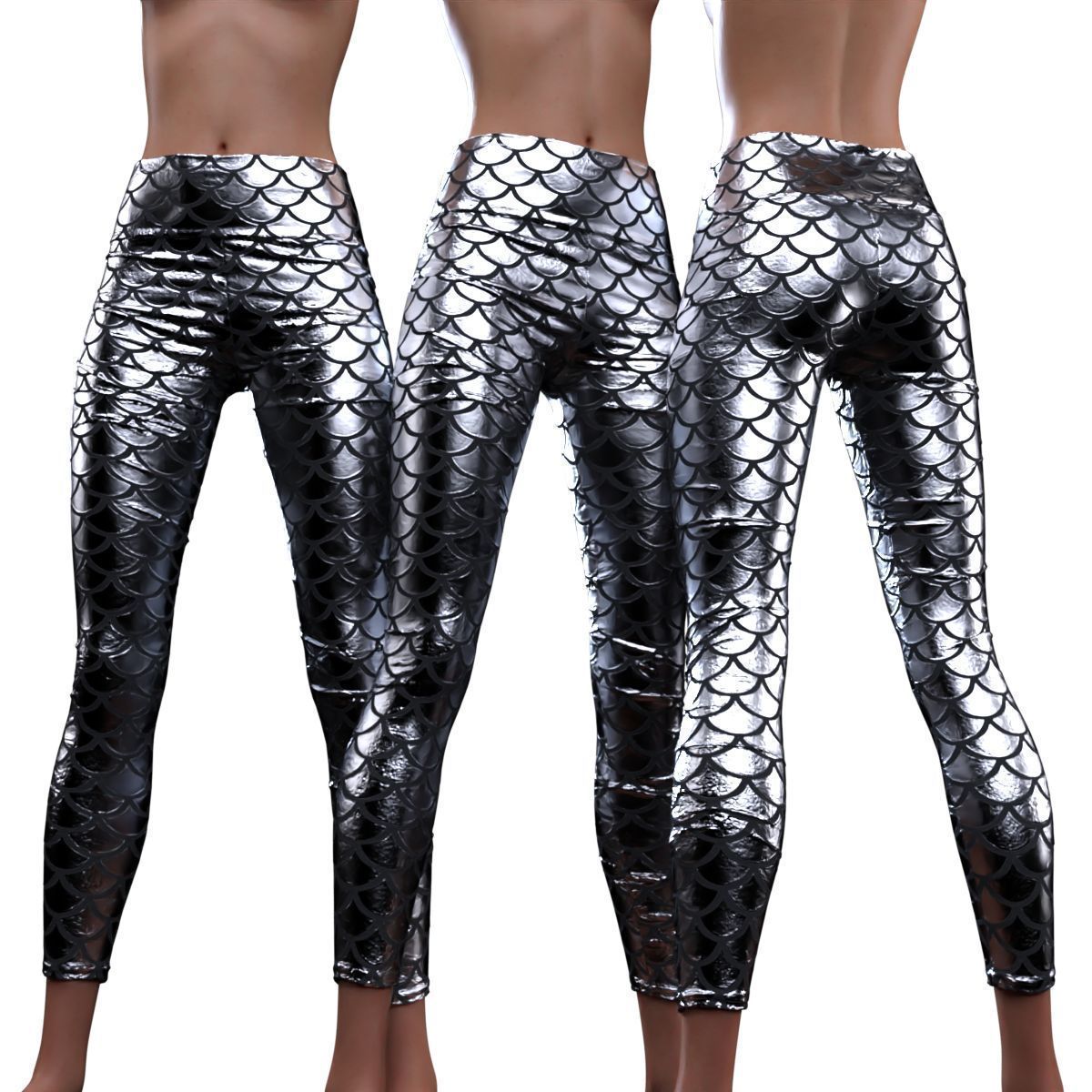 Fish Scale Leggings 3D model_13
