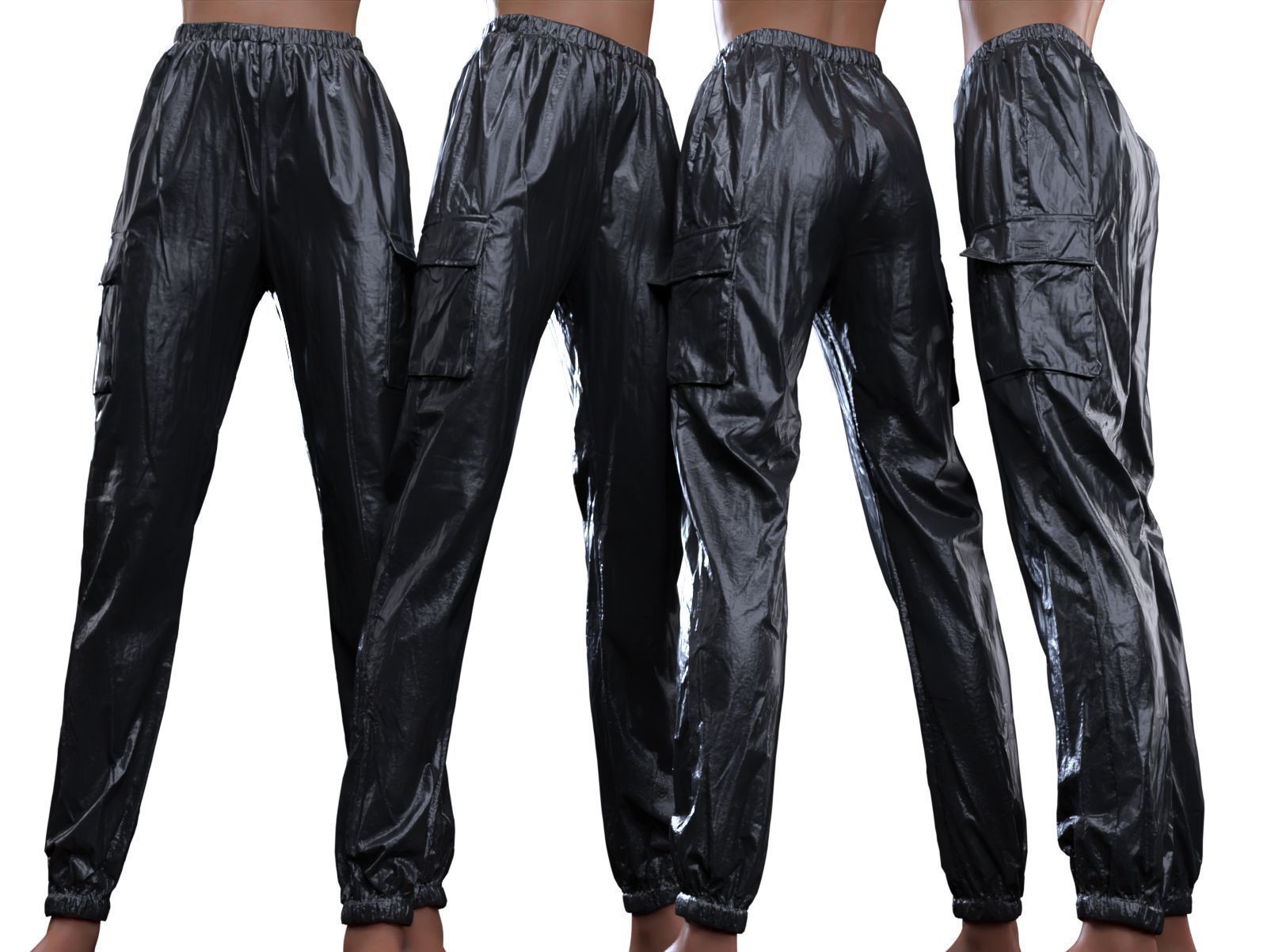 Fiber Vinyl Jogging Trousers 3D model_12