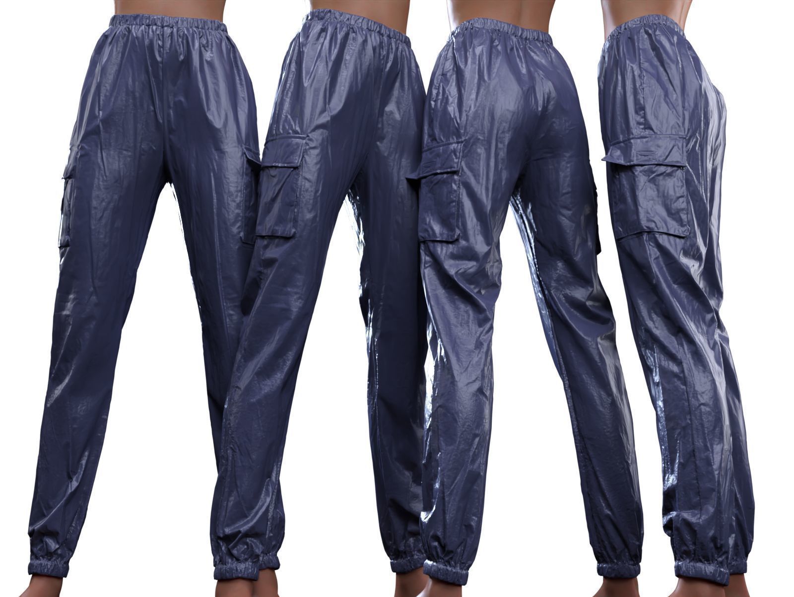 Fiber Vinyl Jogging Trousers 3D model_1