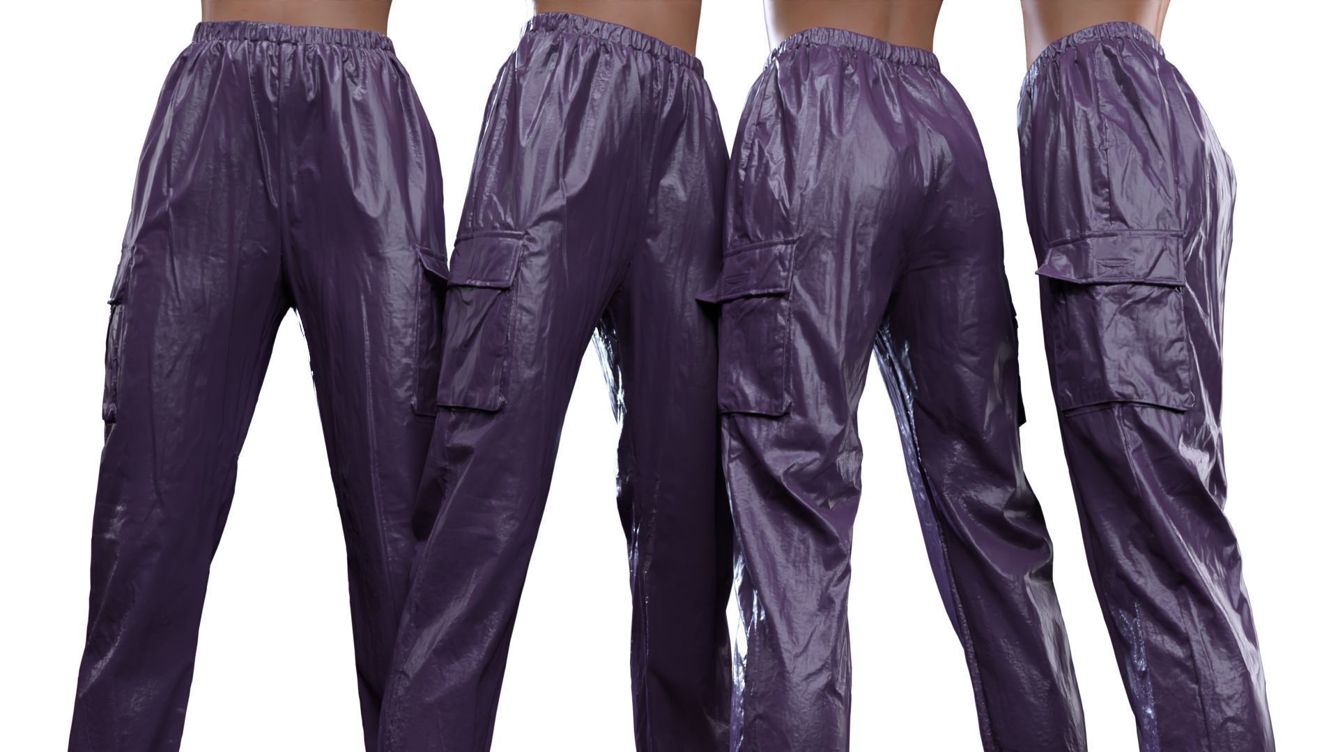 Fiber Vinyl Jogging Trousers 3D model_17