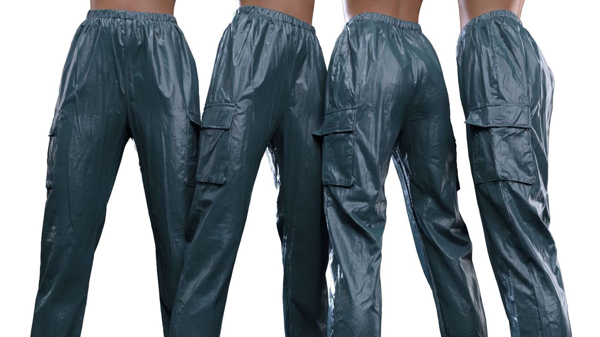 Fiber Vinyl Jogging Trousers 3D model_18