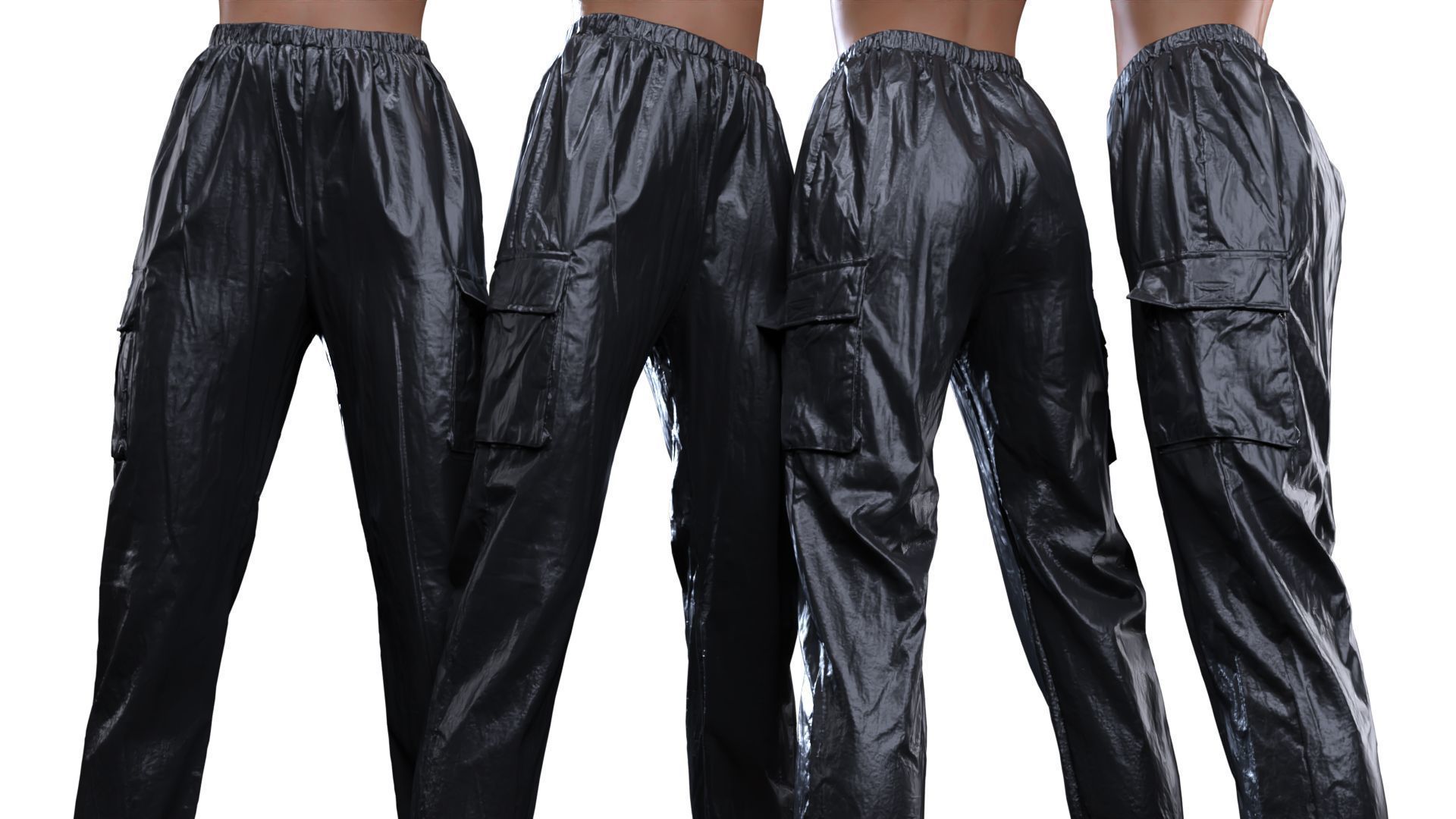 Fiber Vinyl Jogging Trousers 3D model_15