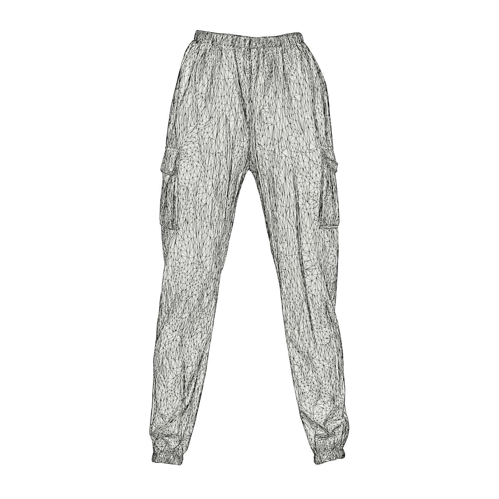 Fiber Vinyl Jogging Trousers 3D model_8