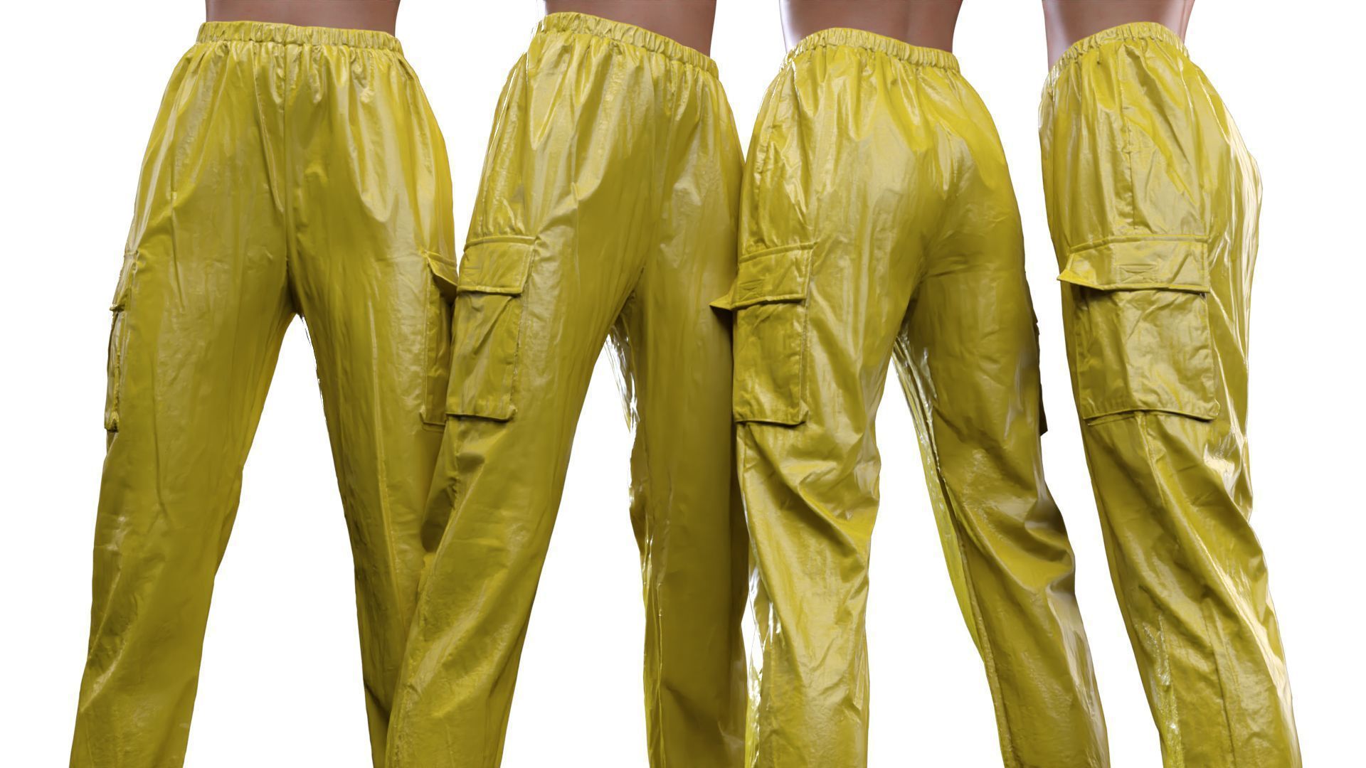 Fiber Vinyl Jogging Trousers 3D model_16