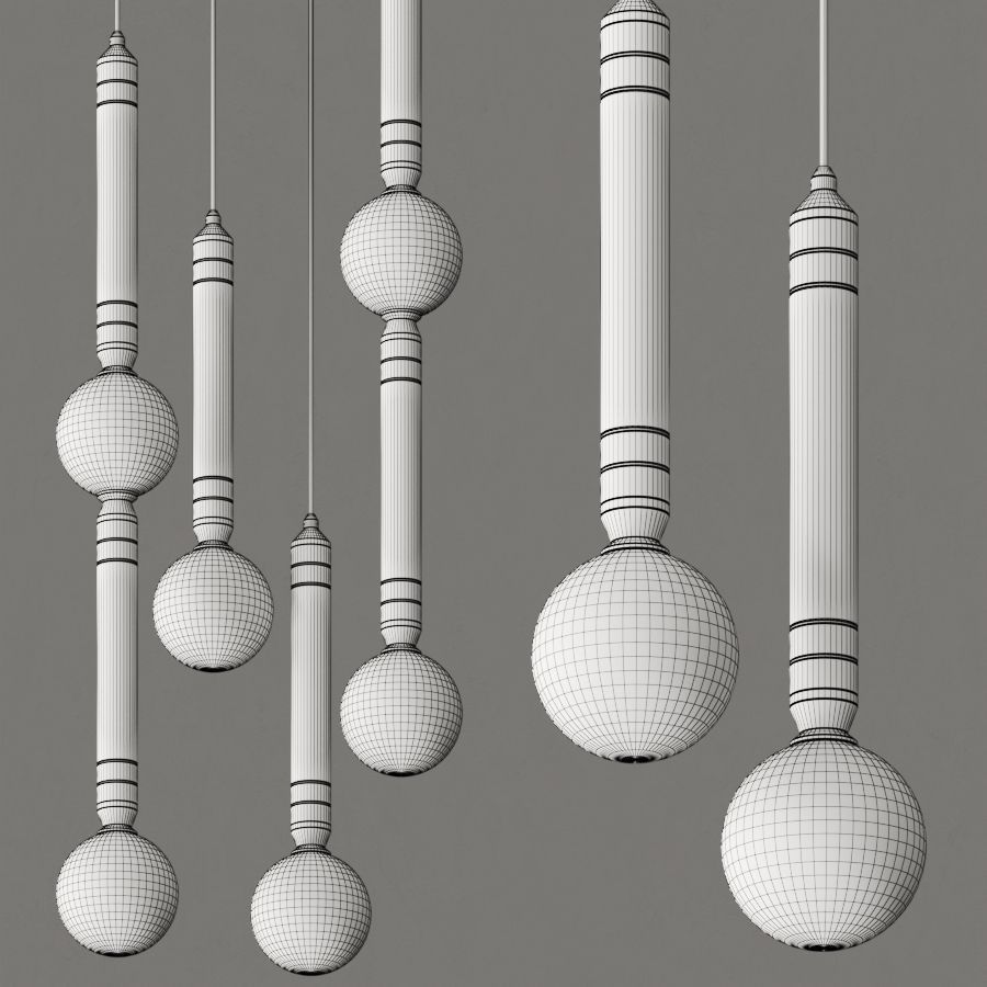 Marc Wood Studio Greenstone Pendant Lamps 3D model_1